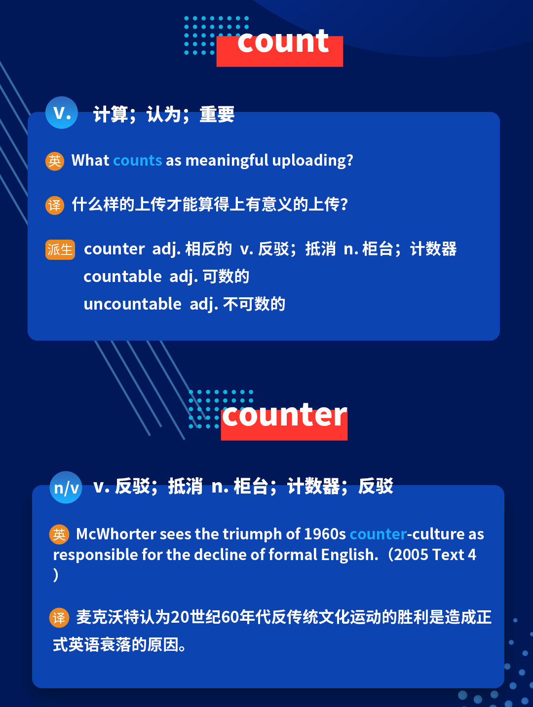 考研英语培训班讲师带你进行考研英语词汇词根词缀count的记忆