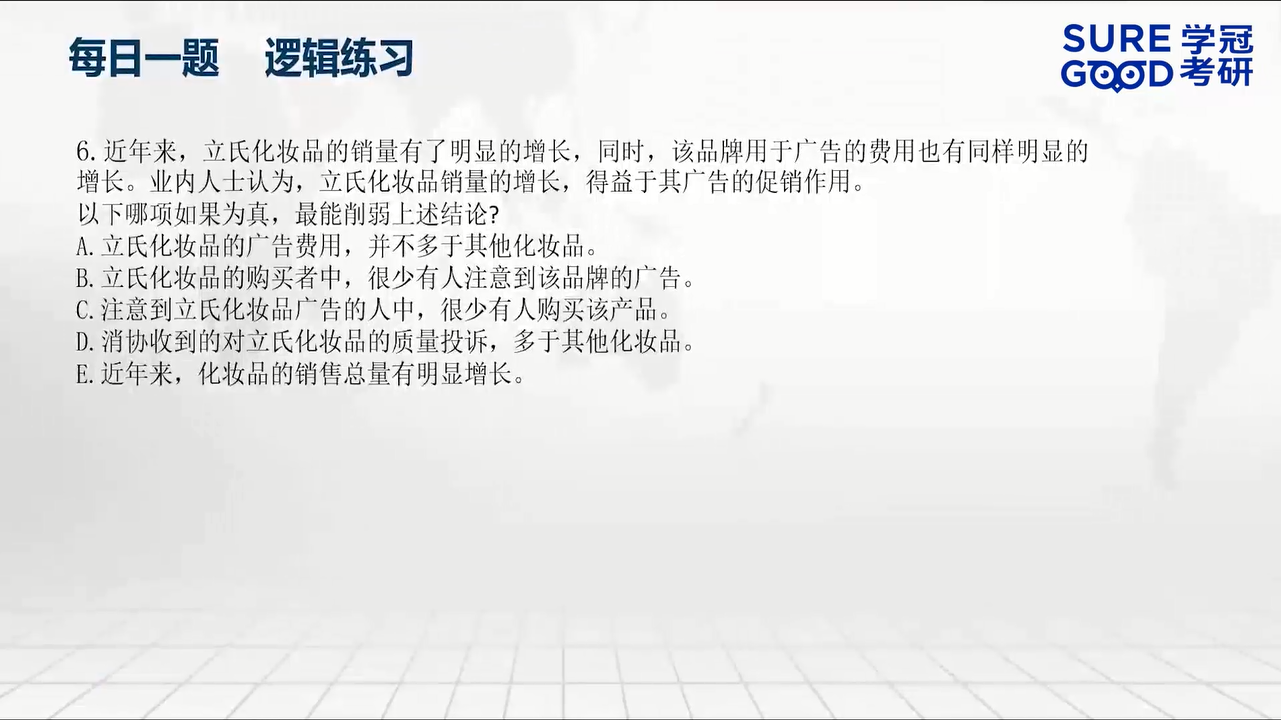 学冠考研管综每日一题