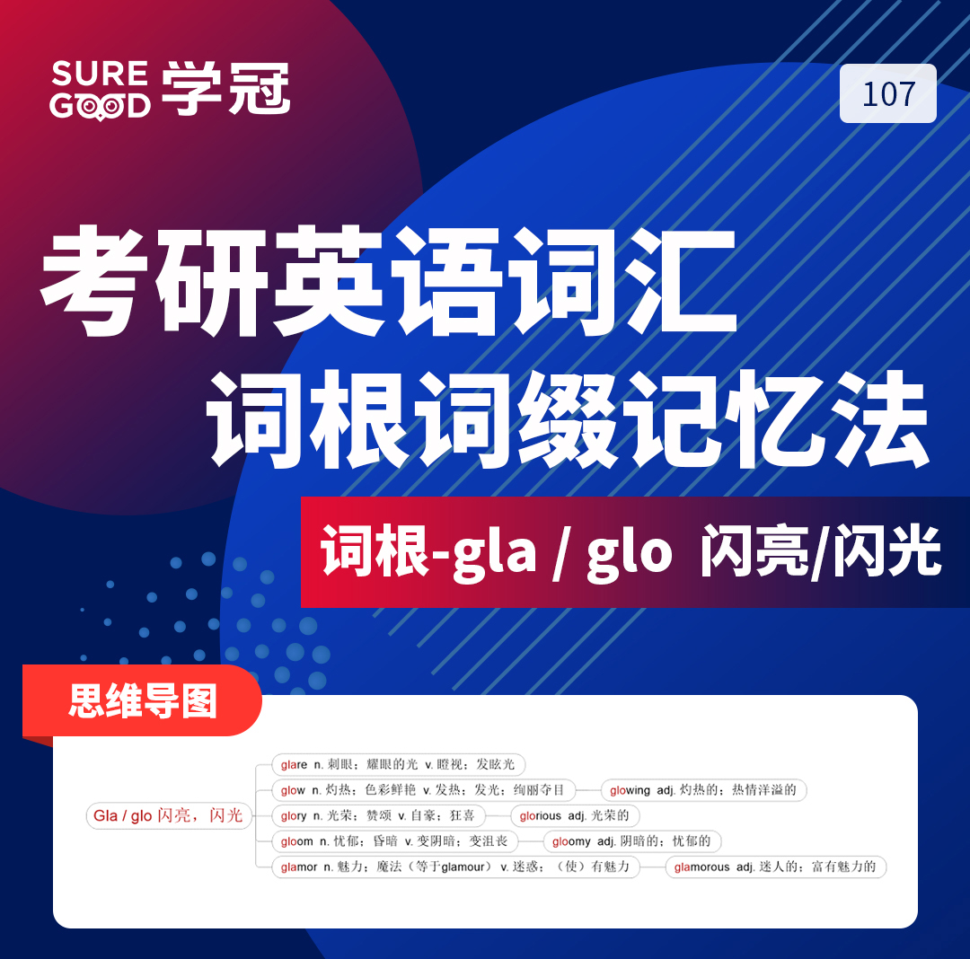 学冠教育考研英语记忆好方法之考研英语词根词缀gla的记忆