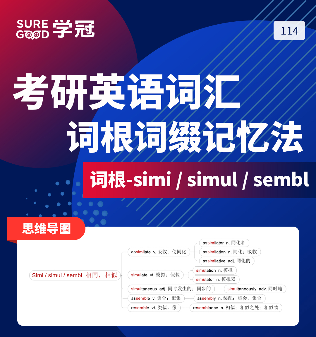 学冠教育带你了解考研英语记忆好方法之词根词缀simi的记忆